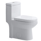 HOROW One Piece Toilet Elongated Dual Flush Toilets 10'' Rough-in w/ Soft Seat