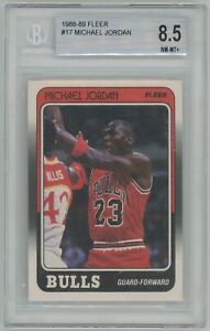 1988-89 Fleer #17 Michael Jordan Card BGS 8.5 NM-MT+ Chicago Bulls 8.5 8.5 9 9