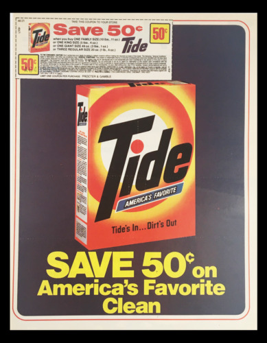 1985 Tide American's Favorite Laundry Soap Circular Coupon Advertisement