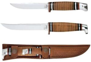 Case 00372 Two-Knife Leather Hunter Set Brown Sm & Lg Knife Set