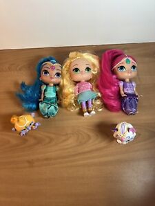 Shimmer And Shine Lot Of 3 Genie Dolls And Friends