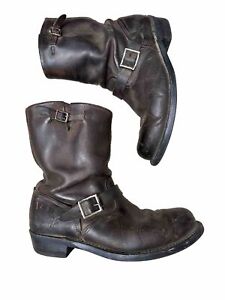Vintage FRYE Engineer Brown Leather Men's Boots Size 11 M