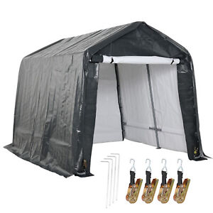 Aoodor Outdoor Heavy Duty Storage Shelter Portable Shed Carport  w/Zipper Door
