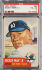 1953 Topps Mickey Mantle #82 Graded PSA 4 - HOF - New York Yankees