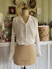 Antique Edwardian 1910s Lace Embroidered Lawn Blouse