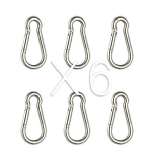 6Pcs Stainless Steel Spring Snap Hook Carabiner - 304 Stainless Steel Clips