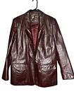 Vintage 70s Etienne Aigner Leather Jacket Blazer Women's Oxblood Burgundy Sz 16