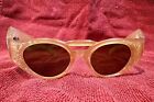 Vintage 1950s Cat Eye Sunglasses With Rhinestones And Gold Colored Frames!!