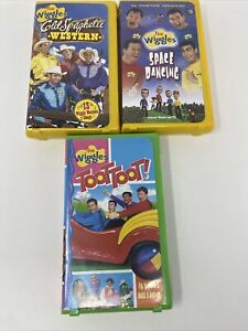 The Wiggles Lot of 3 VHS - Toot Toot! - Space Dancing - Cold Spaghetti Western