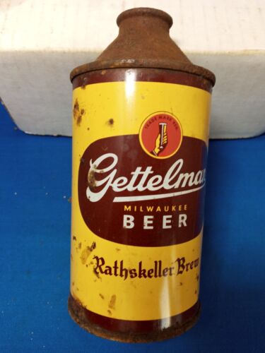 New ListingGettelman Milwaukee beer  Cone top beer can ,    Empty can