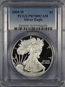 2008-W Silver Eagle Dollar PCGS PR70 DCAM $1 Proof