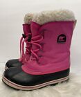 Sorel Kids Yoot PAC Nylon Haute Pink Waterproof Snow boots Kids Size 4