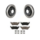 Rear Drilled Slotted Brake Rotors Pads Kit for 2018-2020 Ford F-150