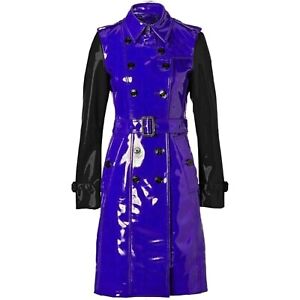 Northern Star Women's Blue Split Black Arms PVC Light Weighted Trench Coat