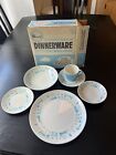 Vintage Blue Heaven 6 Piece Place Setting Dishes - by Marcrest - MCM - 1964 -USA