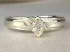 Sterling Silver .925 Diamond-.03 tcw Band Fine Solitaire Engagement Ring-Sz 6.5
