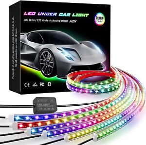 KORJO Car Underglow Lights 6 Pcs Bluetooth Led Strip Lights with Dream Color