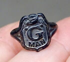 1930's Vintage CRACKER JACK Toy Premium Prize G MAN Metal Child's Ring