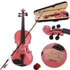 Musical 1/8 Size Acoustic Violin + Case + Bow + Rosin Pink Color