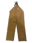 NWT Men's Carhartt Quilt Lined Zip To Thigh Bib Overalls 50x34 Brown Bibs R41