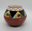 Keramos Israel Hand Painted Studio Art Pottery Enameled Ceramic Bowl Vase