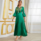 Elegant Kaftan Muslim Women Evening Party Gown Maxi Dress Dubai Abaya Arab Robe