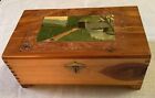 Yesterday 885-E Wooden Box with Mirror & Covered Bridge Print