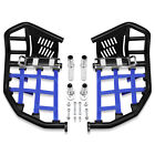 For Yamaha YFZ 450 YFZ450 Nerf Bars Pro Peg Heel Guard Black Bars With Blue Nets (For: More than one vehicle)
