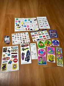 VINTAGE Lot of Assorted Stickers and Bookmark NBA Flags Butterfly Transformers