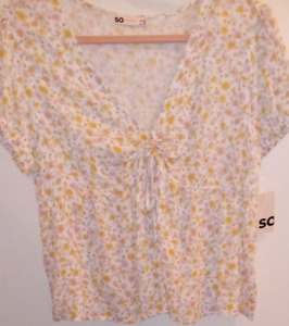 So Size Large Babydoll Top, Floral Print, Brand New Without Tags