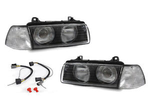 DEPO Glass Lens Projector Euro Headlight+Clear Corner Light For BMW E36 2D Coupe (For: BMW)
