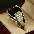 Mens Masonic Ring Rhinestone Gold Silver Prince Hall Religious Jewelry Size 6-14