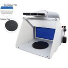 Portable Airbrush Paint Spray Booth Kit Exhaust Filter Low Noise LED Light 110V