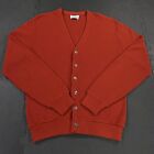 Vintage 70s Thalhimers Mens World Cardigan Sweater Large Orlon Acrylic USA