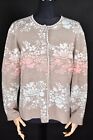 OLEANA Ytre Ar Silk Wool Floral Sweater Cardigan Pastel Colors Women's size  2XL