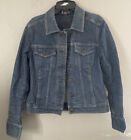 Eddie Bauer Blue Denim Trucker Jean Jacket Womens Size XS Vintage Y2K