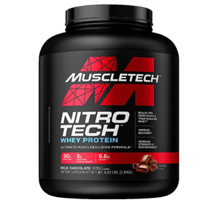 Whey Protein Powder | MuscleTech Nitro-Tech 4 Pound (Pack of 1)