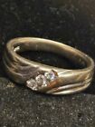 Frederick Goldman Solid 14k White Gold Wedding Band With 3 Nice Real Diamonds!