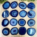 Natural Blue Agate Slice Geode Drink Cup Coaster Housewarming Christmas Gift
