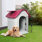 LUCKYERMORE All-Weather Dog House Large Pet Kennel Shelter Indoor Outdoor W/door