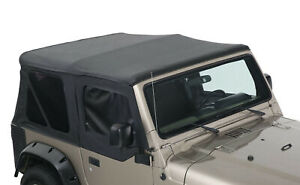 Front Rear Soft Top + Upper Skins Diamond Black For 97-06 Jeep Wrangler TJ 2 Dr (For: 1997 Jeep Wrangler)