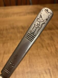 Vintage Retro Mid Century Silverplate 7” Butter Knife Clown Holding Balloons