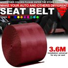 Car Seat Belt Webbing Polyester Seat Lap Retractable Nylon Safety Strap Burgundy
