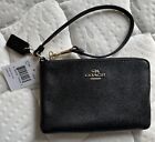 Coach Crossgrain Small Leather Wristlet Women’s In Black/Gold NWT and Box!
