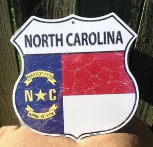 North Carolina State Flag US Highway Sign Novelty Metal 12