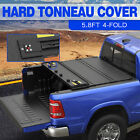 4-Fold 5.7/5.8FT Hard Truck Bed Tonneau Cover For 2009-2023 Ram 1500 Waterproof