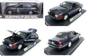 MOTORMAX FORD CROWN VICTORIA SPECIAL SERVICE UNMARKED CAR NAVY BLUE 1/18 73533