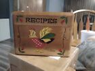 Vintage Wooden Recipe Box with Rooster and Flowers by Inarco Japan