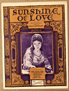 New Listing1924 SILENT FILM STAR sheet music LILLIAN GISH SunshineOfLove ROMOLA Love Theme