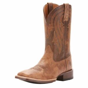 Ariat Mens Plano Performance Brown Square Toe Western Boots #10025168 MANY SIZES